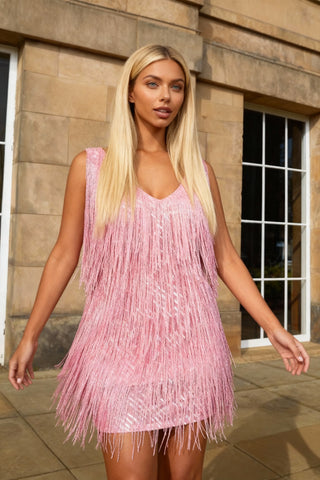 Valentina Shimmer Fringe Dress